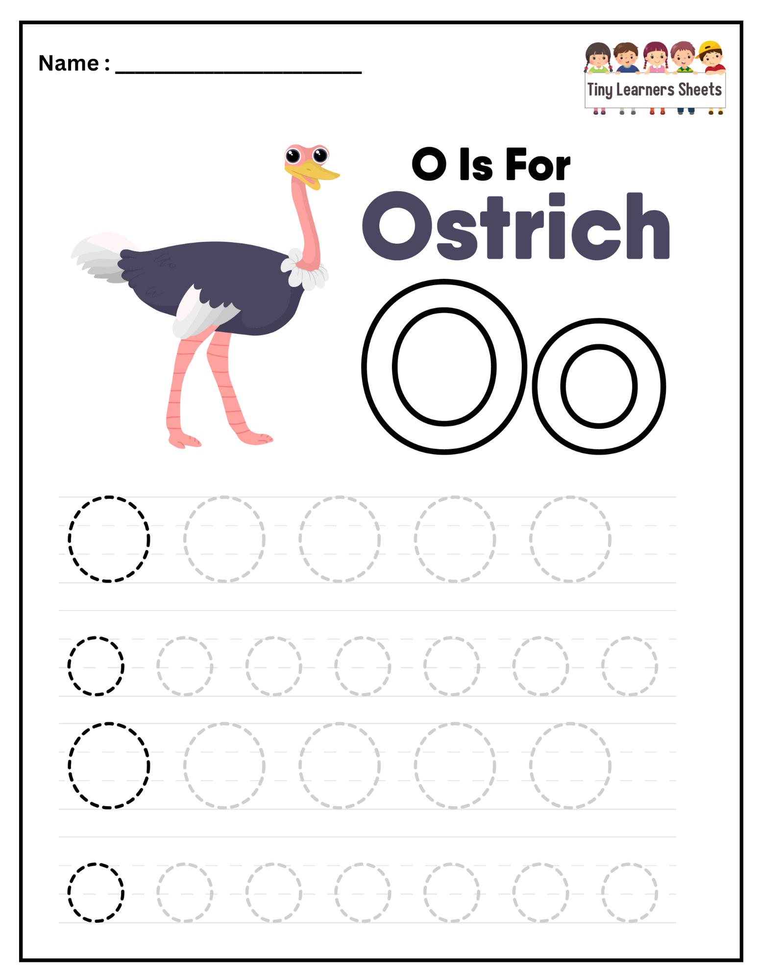 Letter O worksheet